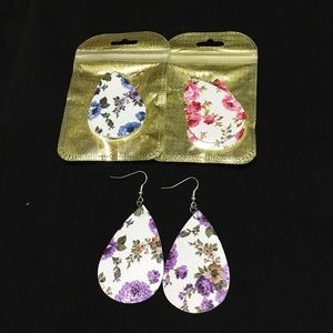 3 pairs trendy leather earrings